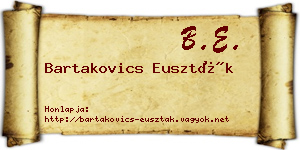 Bartakovics Euszták névjegykártya