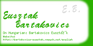 eusztak bartakovics business card